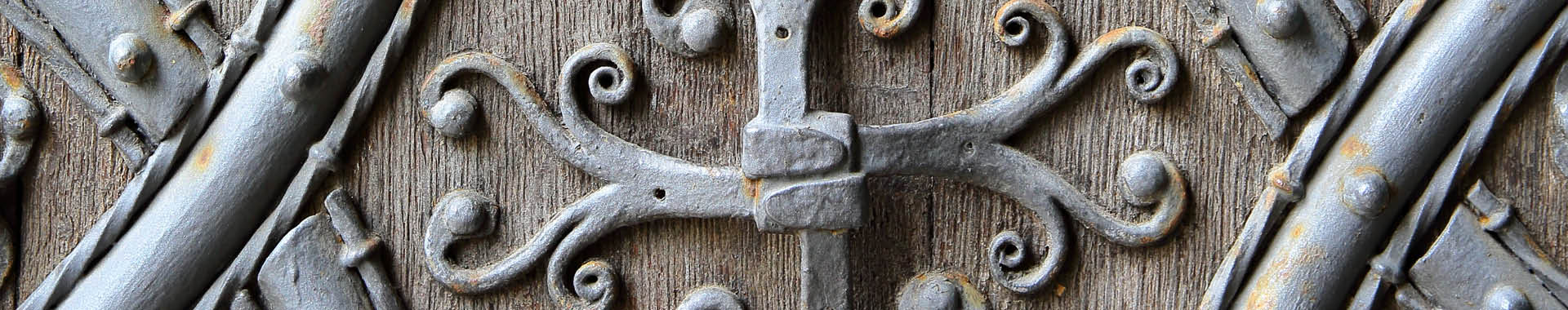 Close up image of an ancient gate